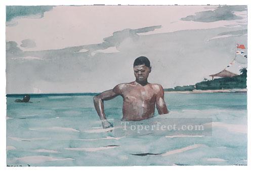 The bather Realism marine painter Winslow Homer Oil Paintings